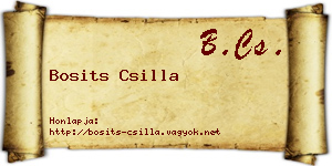 Bosits Csilla névjegykártya
